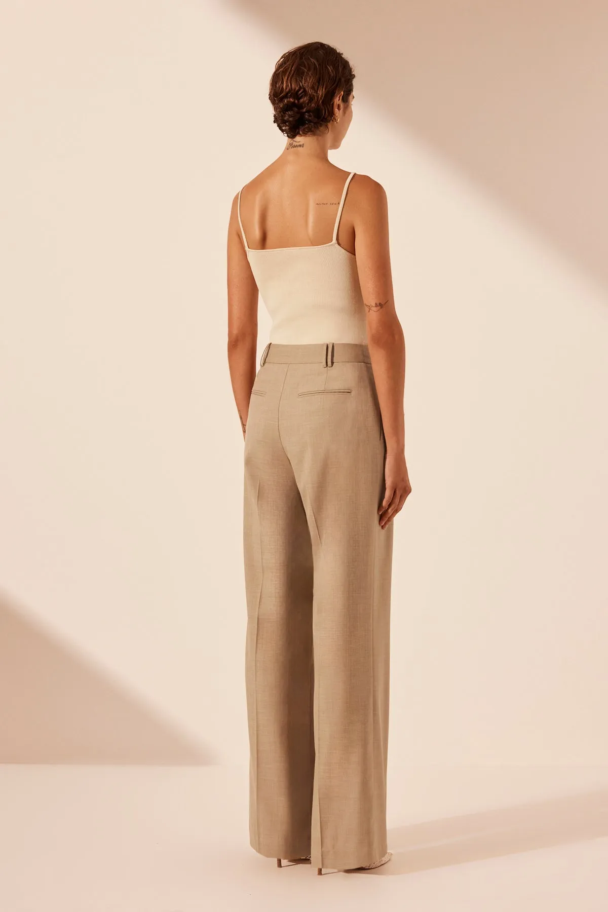 ASHER ASYMMETRICAL PLEAT FRONT PANT - LATTE sold by Shona Joy product image thumbnail 4