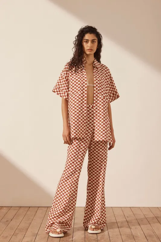 MARMO LINEN SHORT SLEEVE RELAXED SHIRT sold by Shona Joy