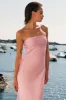 LA LUNE STRAPLESS RUCHED BODICE MAXI DRESS - PEONY sold by Shona Joy