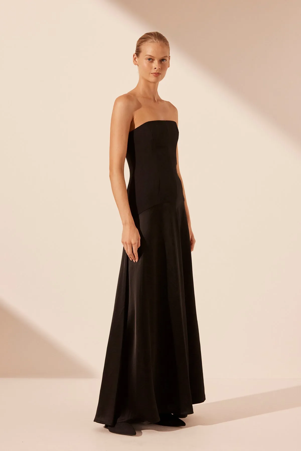 ADRI STRAPLESS PANELLED MAXI DRESS - BLACK sold by Shona Joy product image thumbnail 2