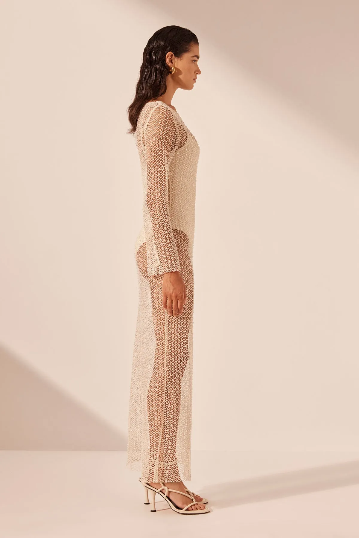 KIARA LONG SLEEVE SHEER MAXI DRESS sold by Shona Joy product image thumbnail 4