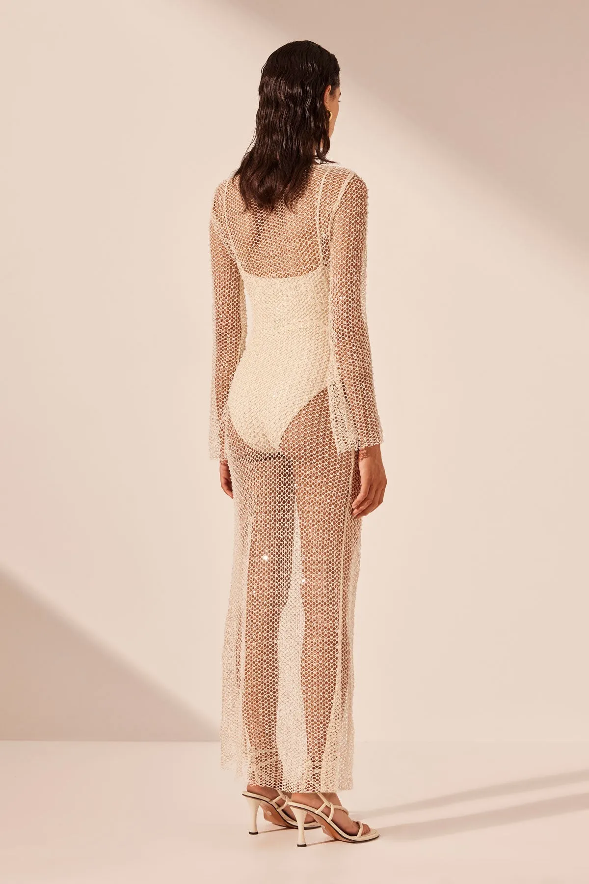 KIARA LONG SLEEVE SHEER MAXI DRESS sold by Shona Joy product image thumbnail 5