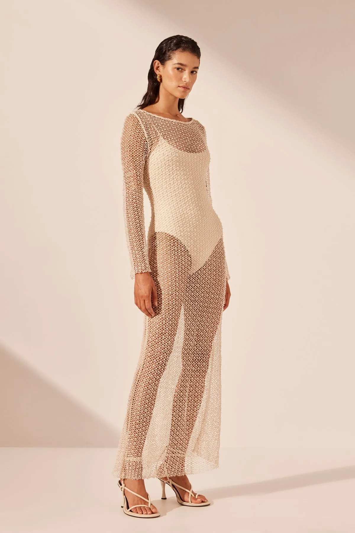 KIARA LONG SLEEVE SHEER MAXI DRESS sold by Shona Joy product image thumbnail 3