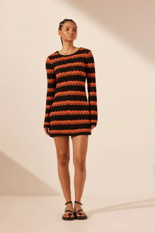 ISLA LOW BACK FLARED SLEEVE MINI DRESS sold by Shona Joy