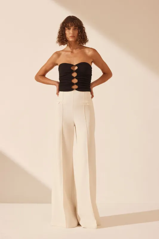 YVETTE LACE UP STRAPLESS TOP sold by Shona Joy