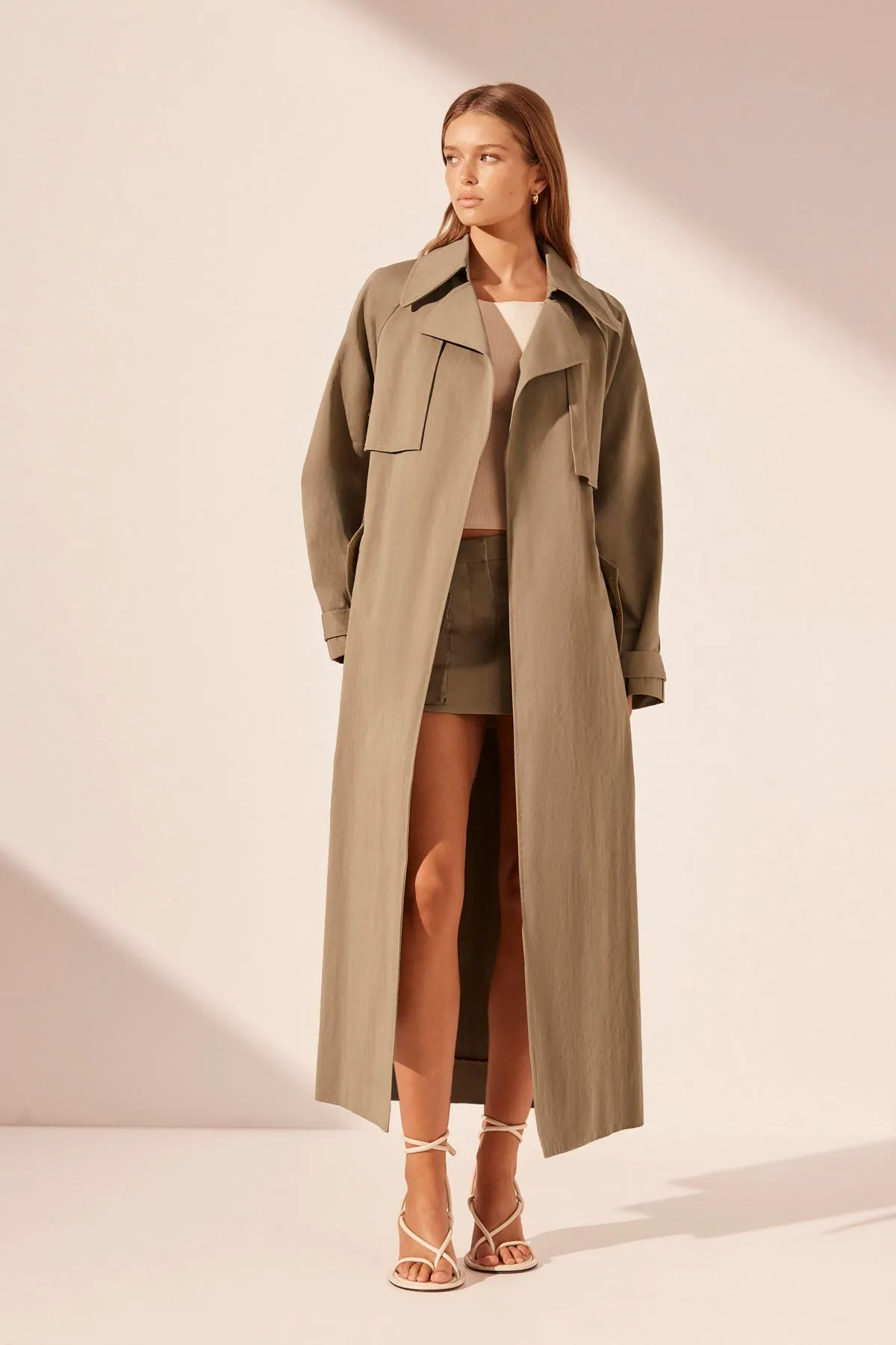 KAI RELAXED TRENCH COAT - GREY KHAKI sold by Shona Joy product image thumbnail 2
