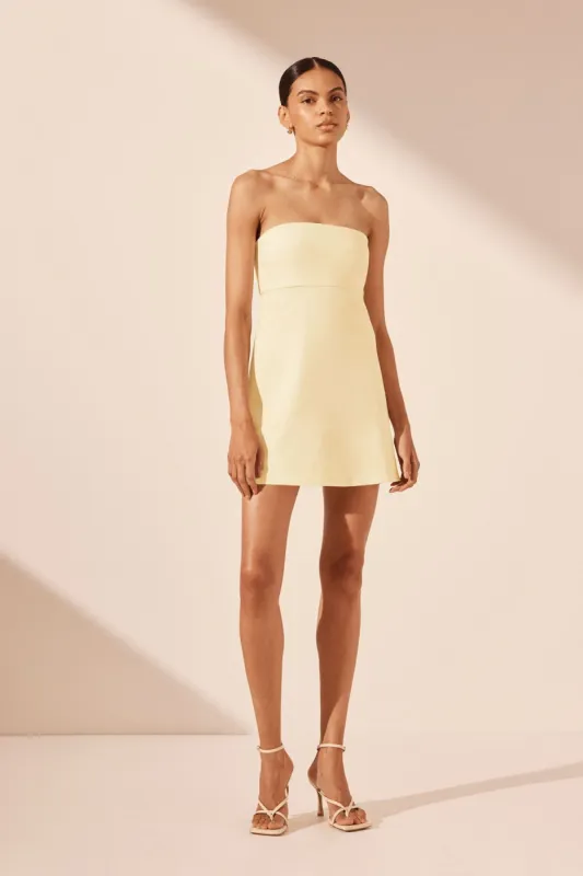 LANI STRAPLESS MINI DRESS - VANILLA sold by Shona Joy