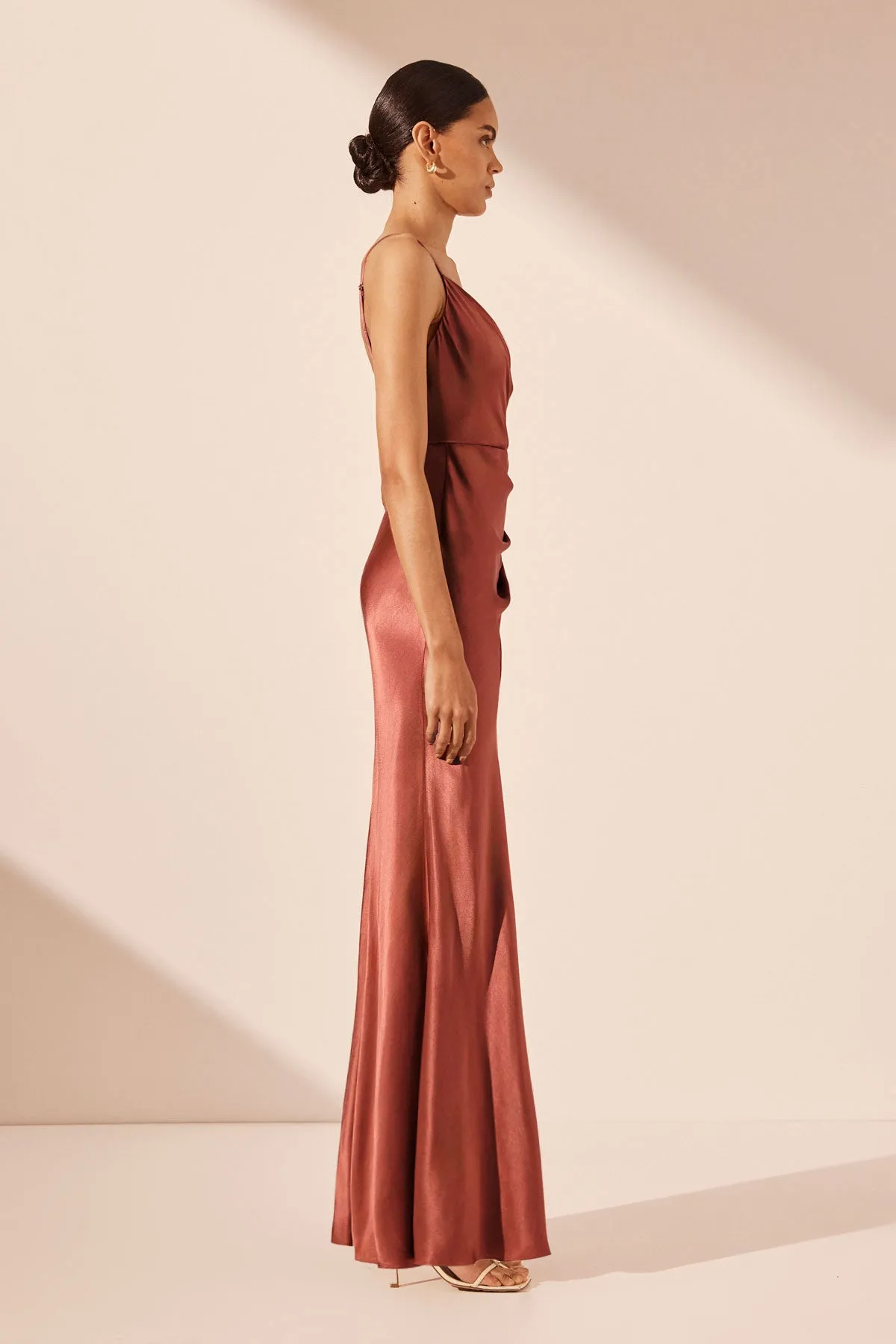 LA LUNE CROSS DRAPED MAXI DRESS - TERRACOTTA sold by Shona Joy product image thumbnail 4