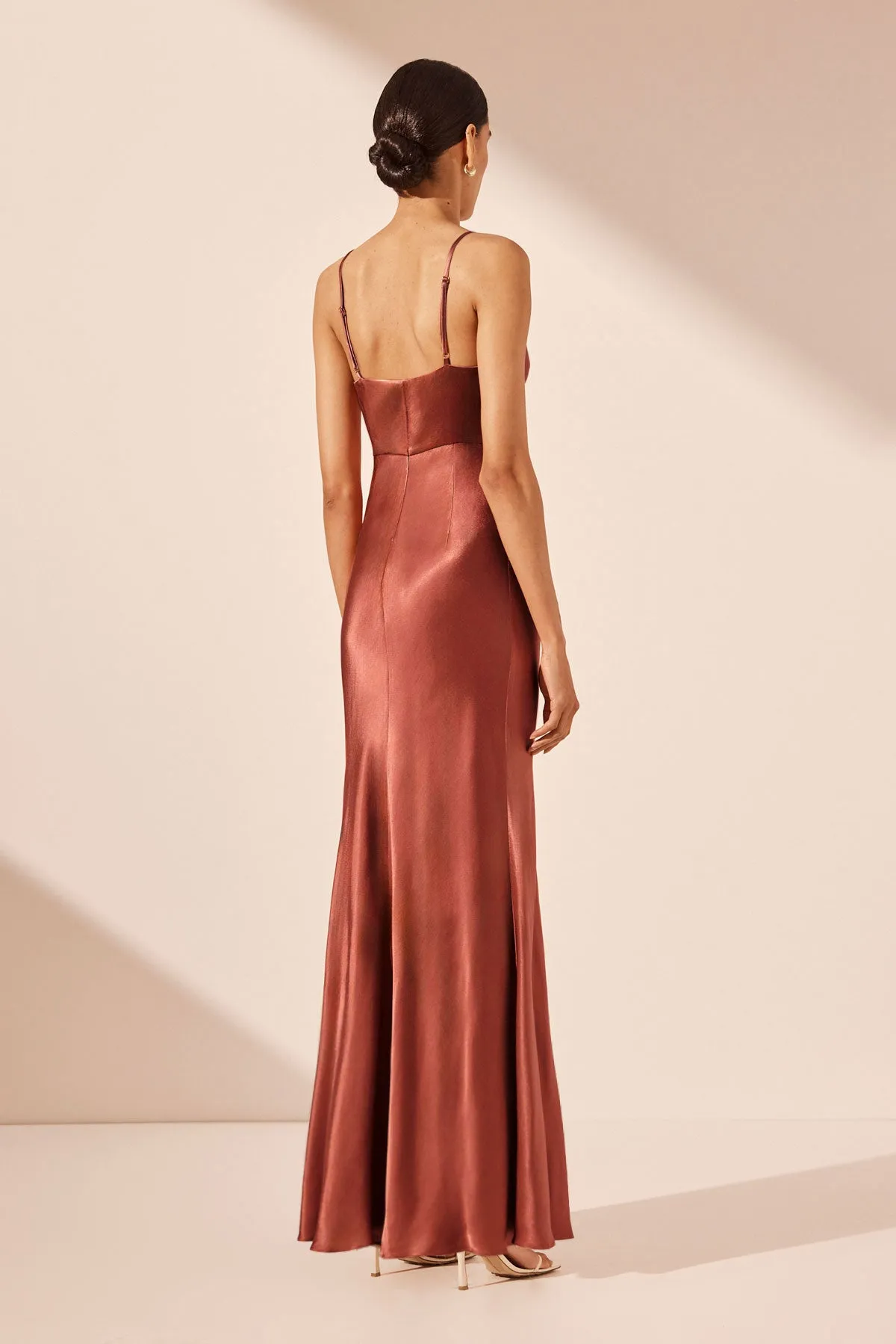 LA LUNE CROSS DRAPED MAXI DRESS - TERRACOTTA sold by Shona Joy product image thumbnail 5