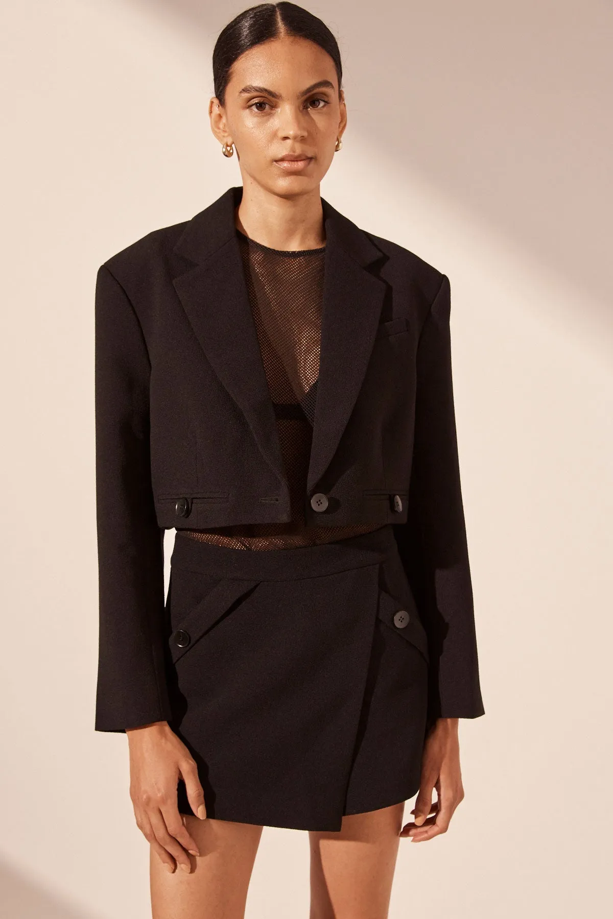 AMURA CROP BLAZER - BLACK sold by Shona Joy product image thumbnail 2