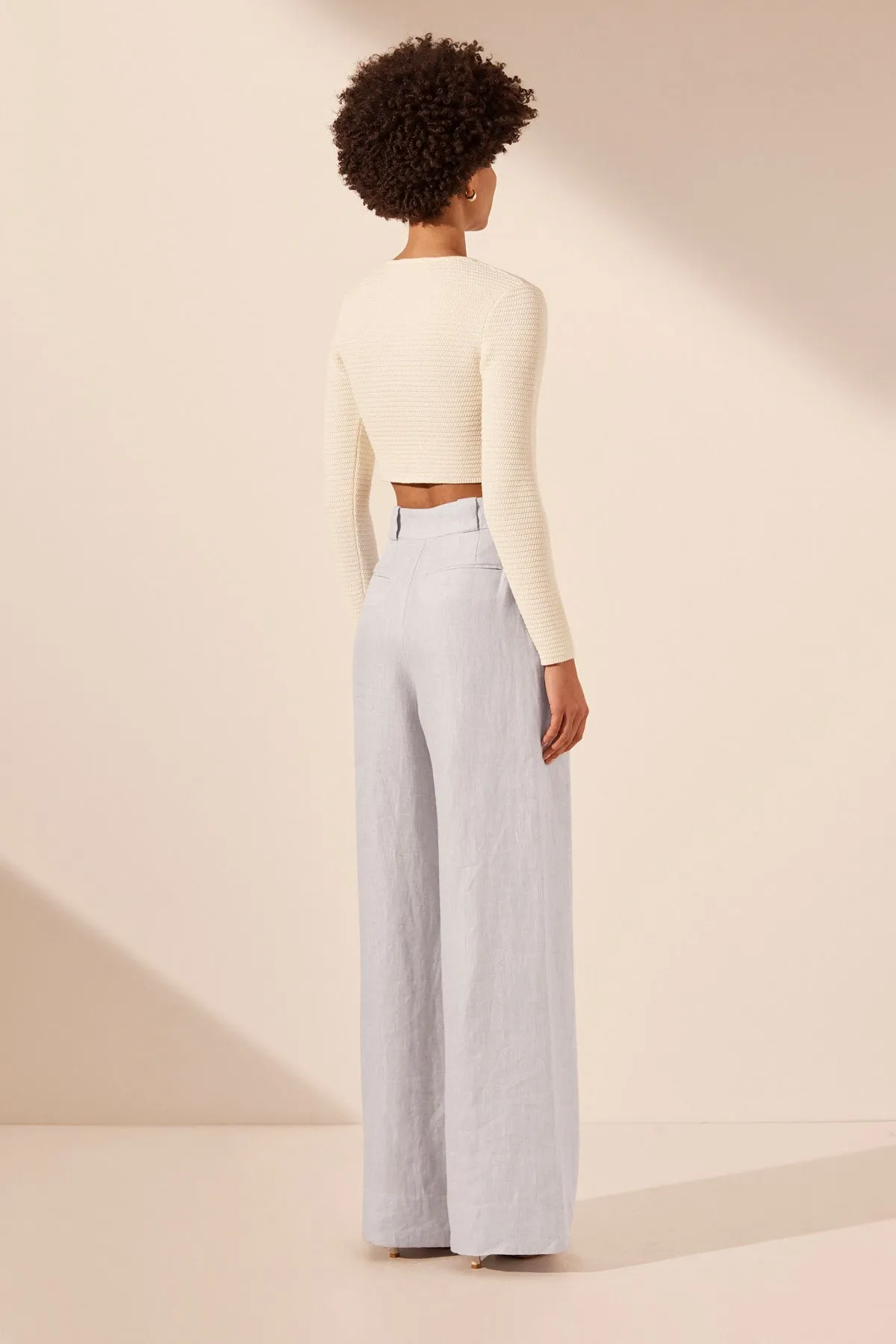 EVE LONG SLEEVE KEYHOLE TOP - COCONUT sold by Shona Joy product image thumbnail 5