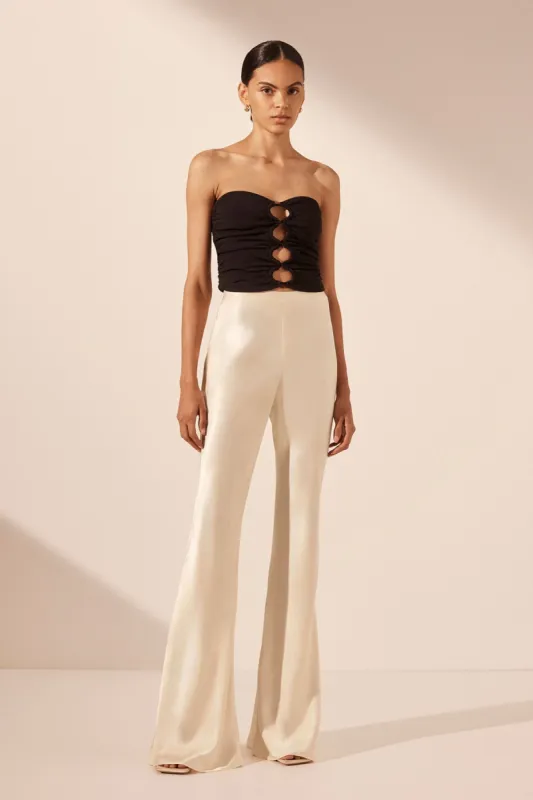 CAMILLE BIAS CUT FLARED PANT - CREAM sold by Shona Joy