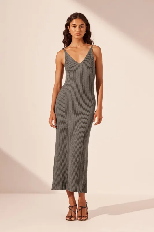 HARLEM SLIP MIDI DRESS - ASH sold by Shona Joy