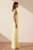 LUXE ASYMMETRICAL GATHERED MAXI DRESS - LEMON sold by Shona Joy