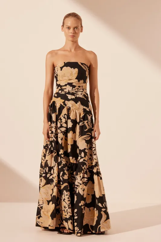 XENIA STRAPLESS TIERED MAXI DRESS sold by Shona Joy