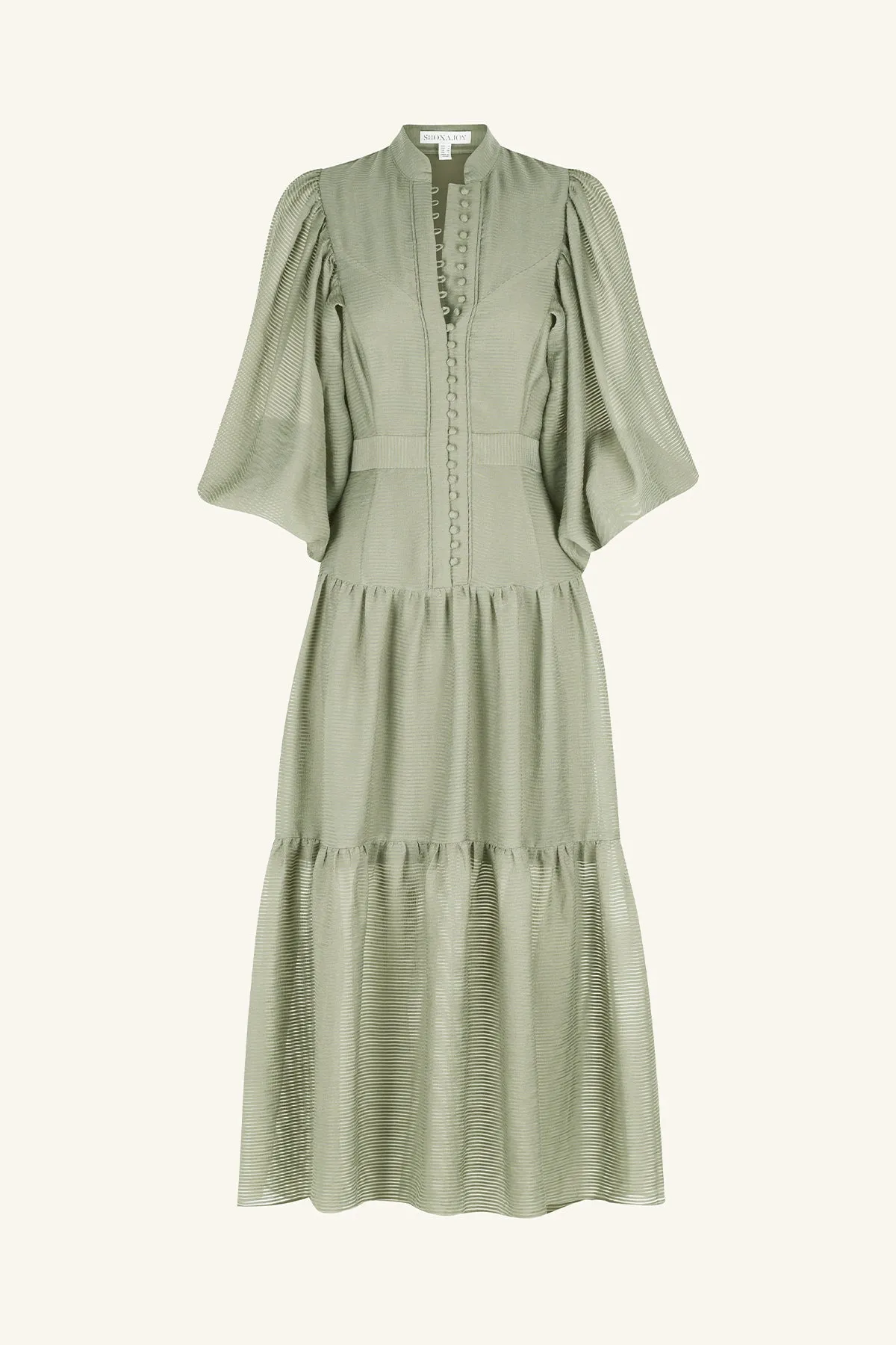 CHARLOTTE HIGH NECK MIDI DRESS - SAGE | Parallel