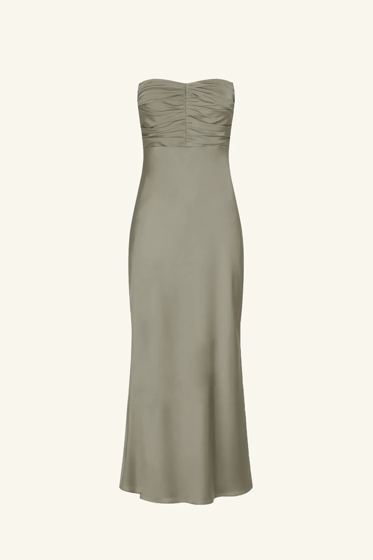 LUXE STRAPLESS RUCHED BODICE MIDI DRESS - EUCALYPTUS sold by Shona Joy product image thumbnail 5