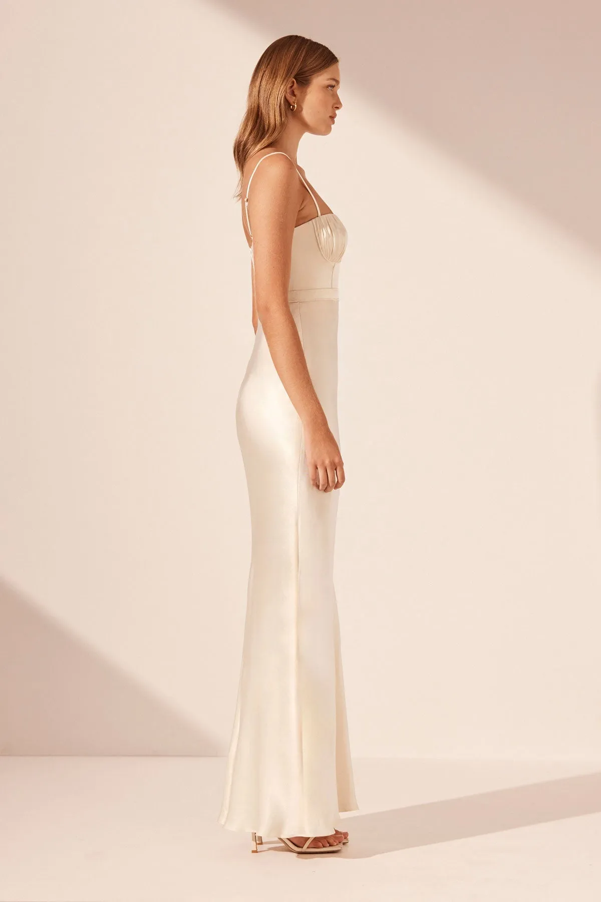 LA LUNE CORDED RUCHED MAXI DRESS - CREAM sold by Shona Joy product image thumbnail 3