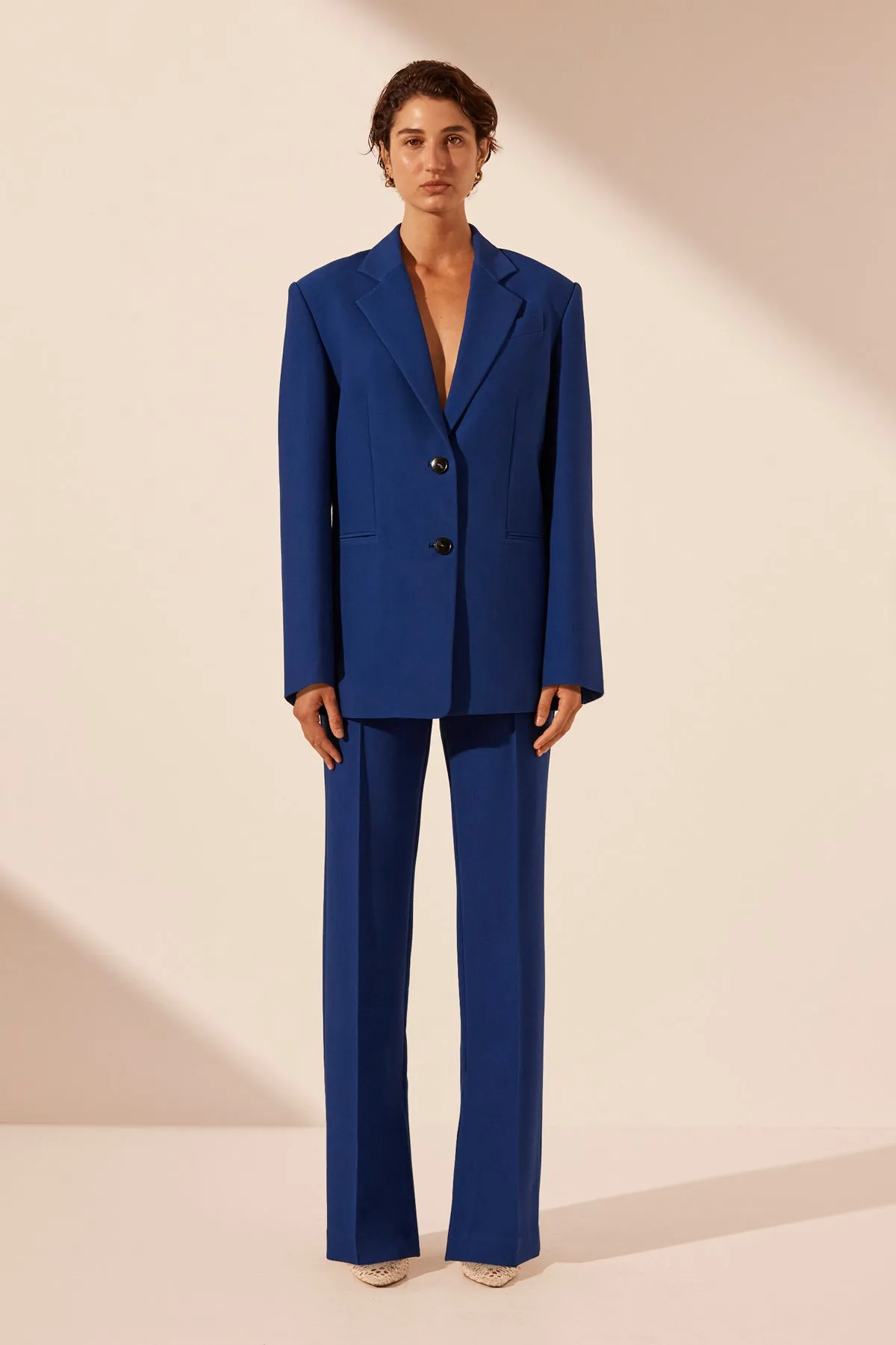IRENA OVERSIZED TAILORED BLAZER - AZURE sold by Shona Joy