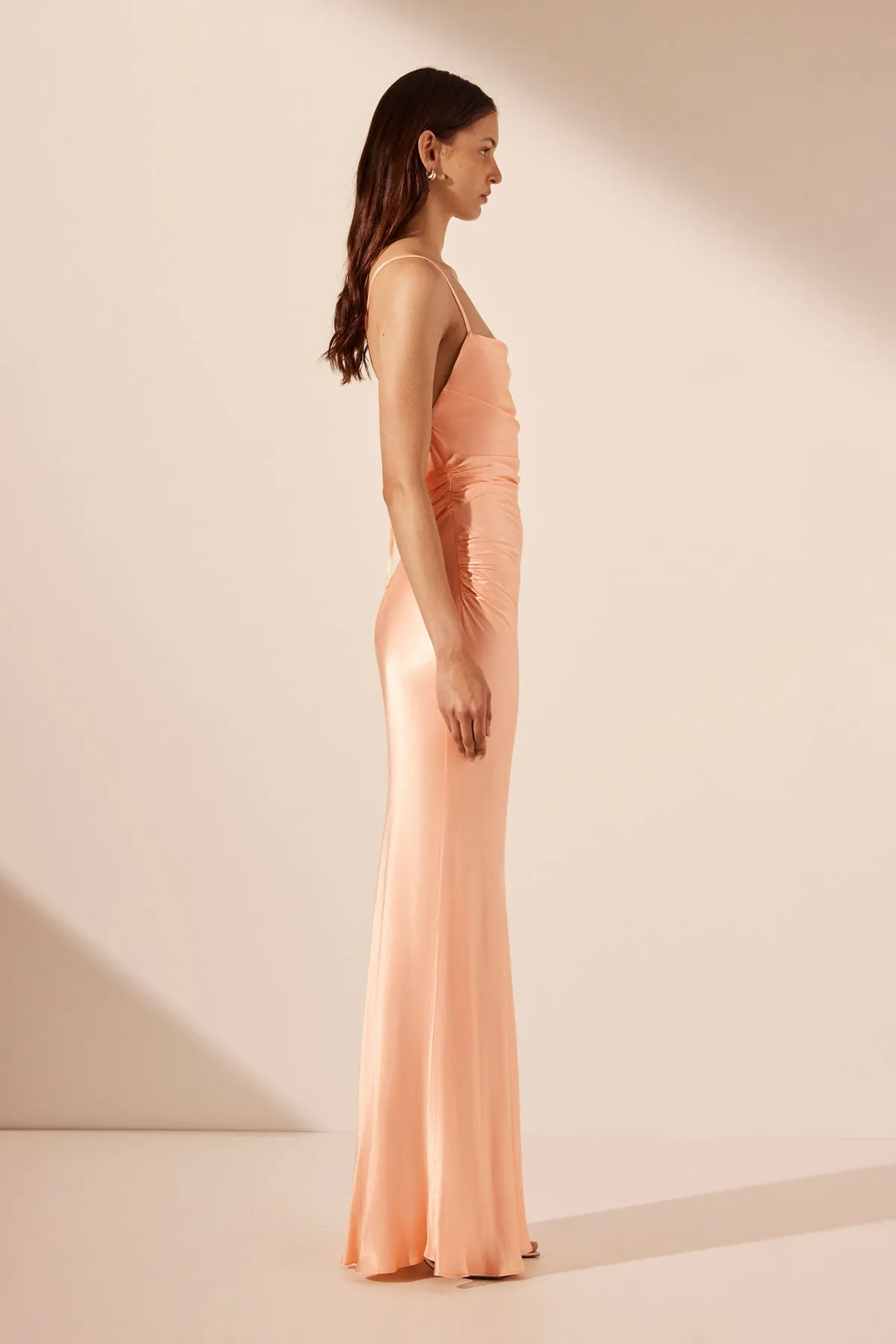 LA LUNE LACE BACK MAXI DRESS - PEACH sold by Shona Joy product image thumbnail 4