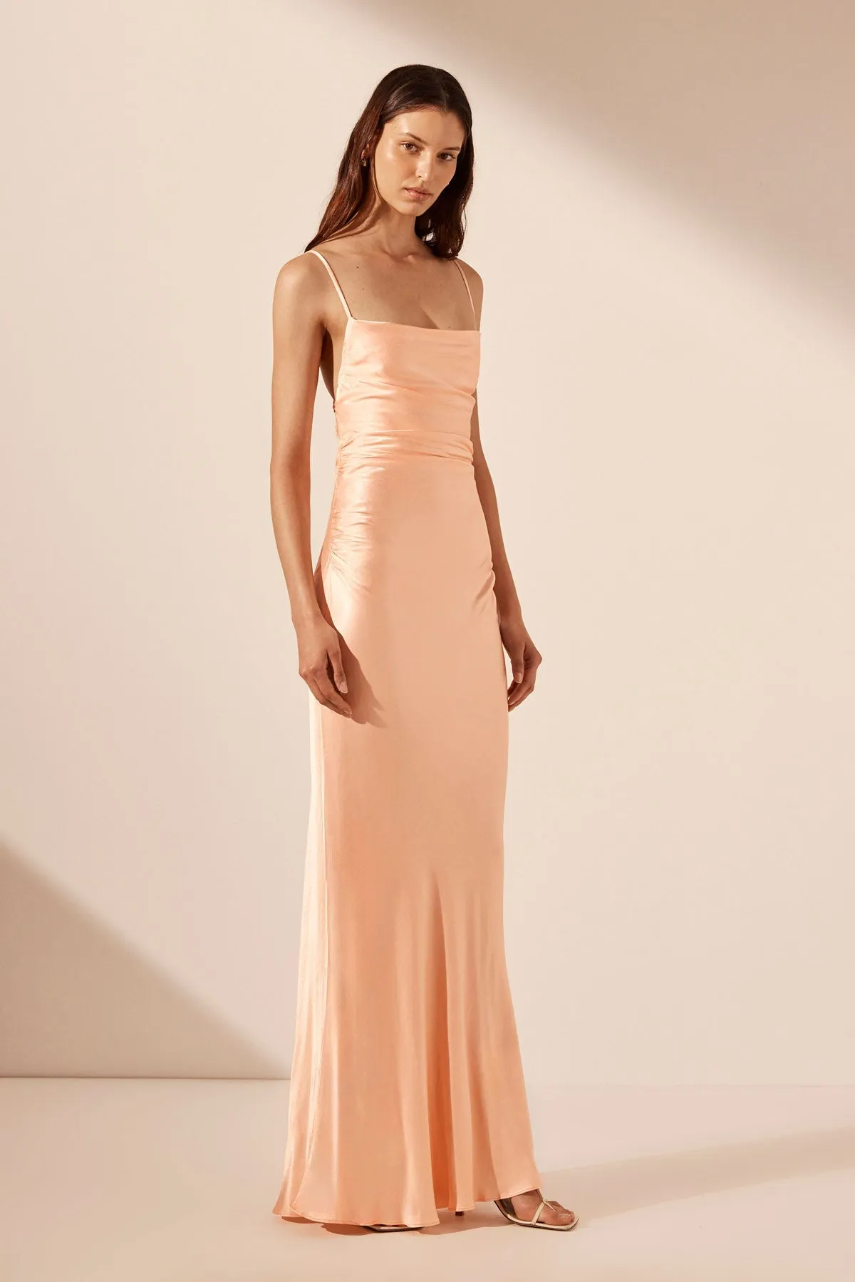 LA LUNE LACE BACK MAXI DRESS - PEACH sold by Shona Joy product image thumbnail 3