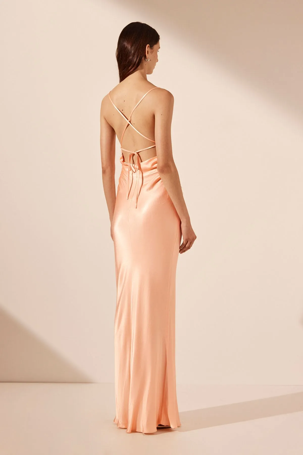 LA LUNE LACE BACK MAXI DRESS - PEACH sold by Shona Joy product image thumbnail 5