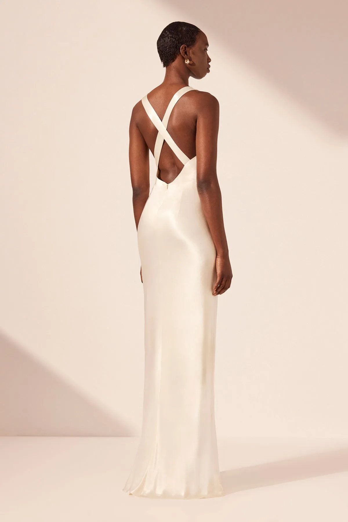 LA LUNE LACE CROSS BACK MAXI DRESS - CREAM sold by Shona Joy product image thumbnail 4