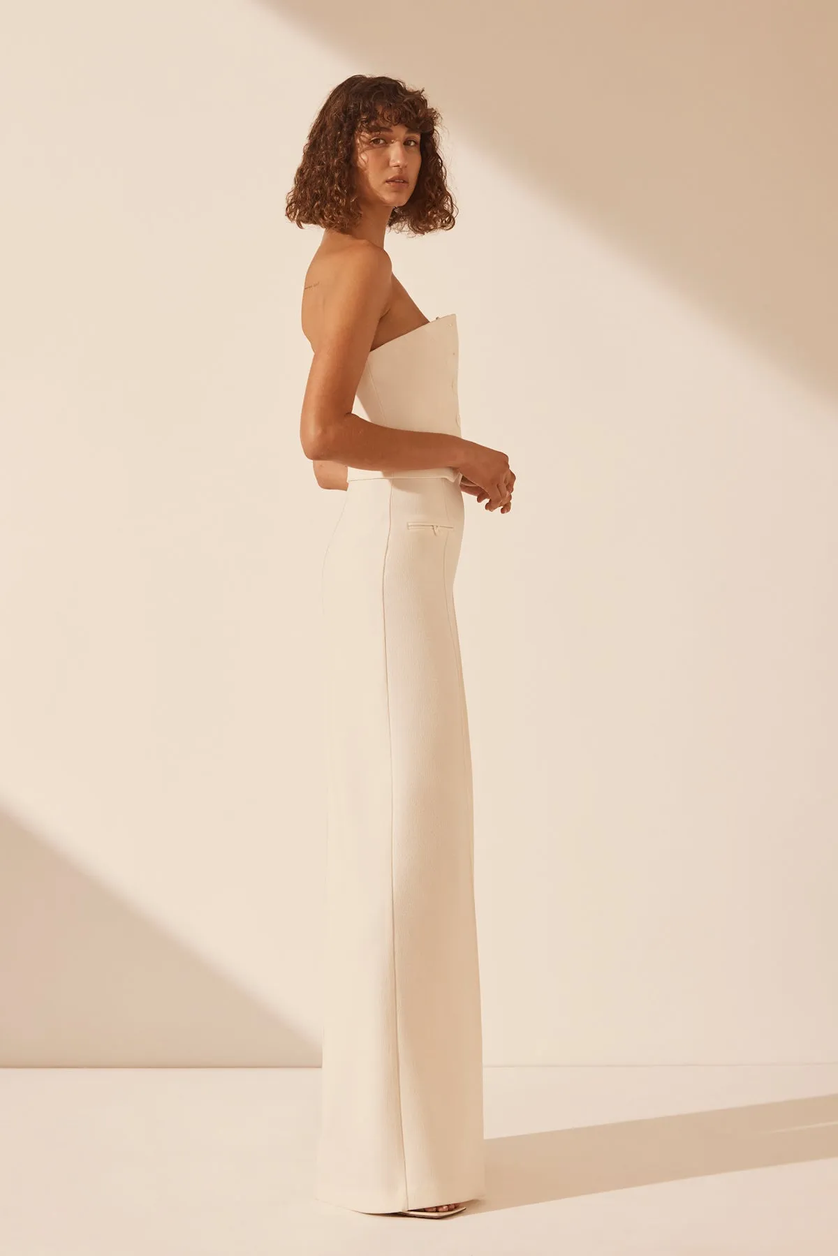 AMURA HIGH WAISTED WIDE LEG PANT - CREAM sold by Shona Joy product image thumbnail 3