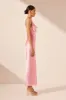 LA LUNE DRAPED SIDE SPLIT MIDI DRESS - PEONY sold by Shona Joy