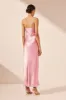 LA LUNE DRAPED SIDE SPLIT MIDI DRESS - PEONY sold by Shona Joy