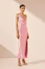 LA LUNE DRAPED SIDE SPLIT MIDI DRESS - PEONY sold by Shona Joy