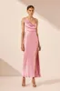 LA LUNE DRAPED SIDE SPLIT MIDI DRESS - PEONY sold by Shona Joy