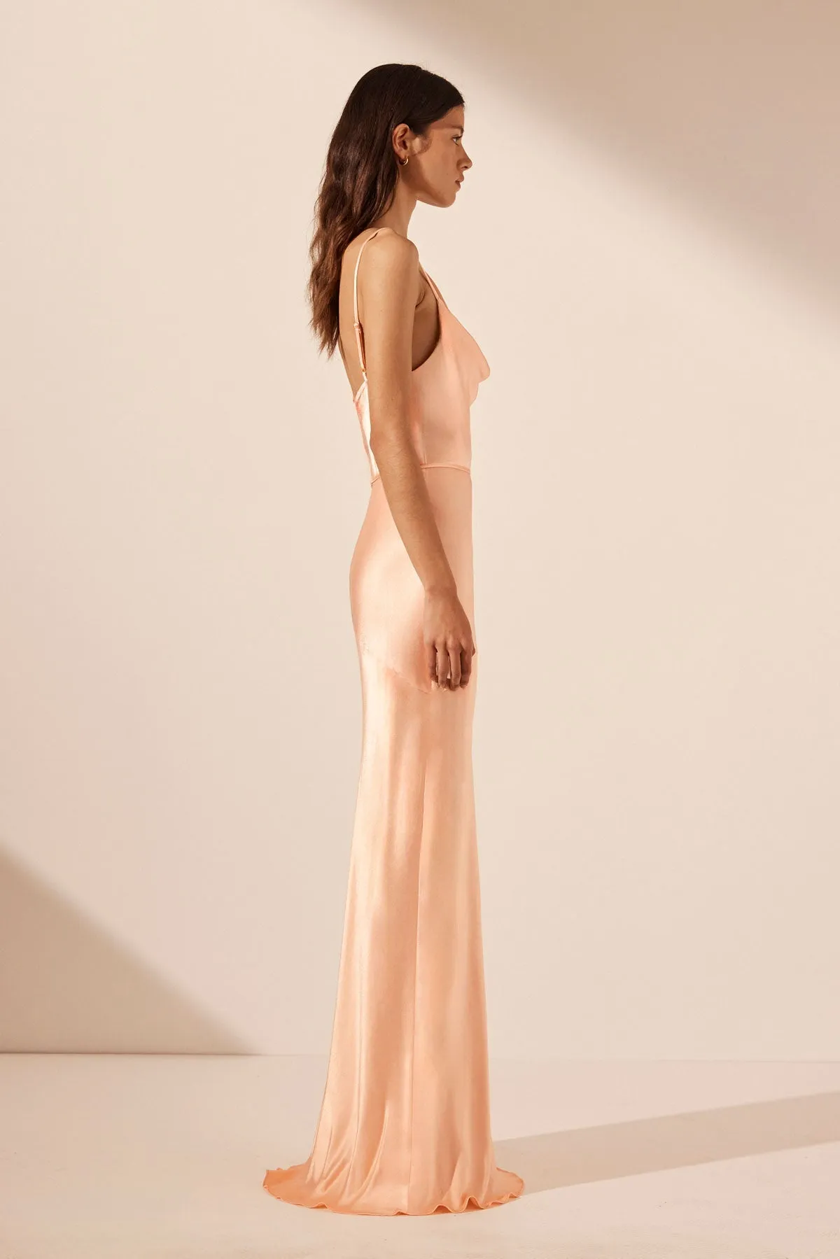 chinese dress ladies Shona Joy La Lune One Shoulder Cowl Back Maxi Dress in Black