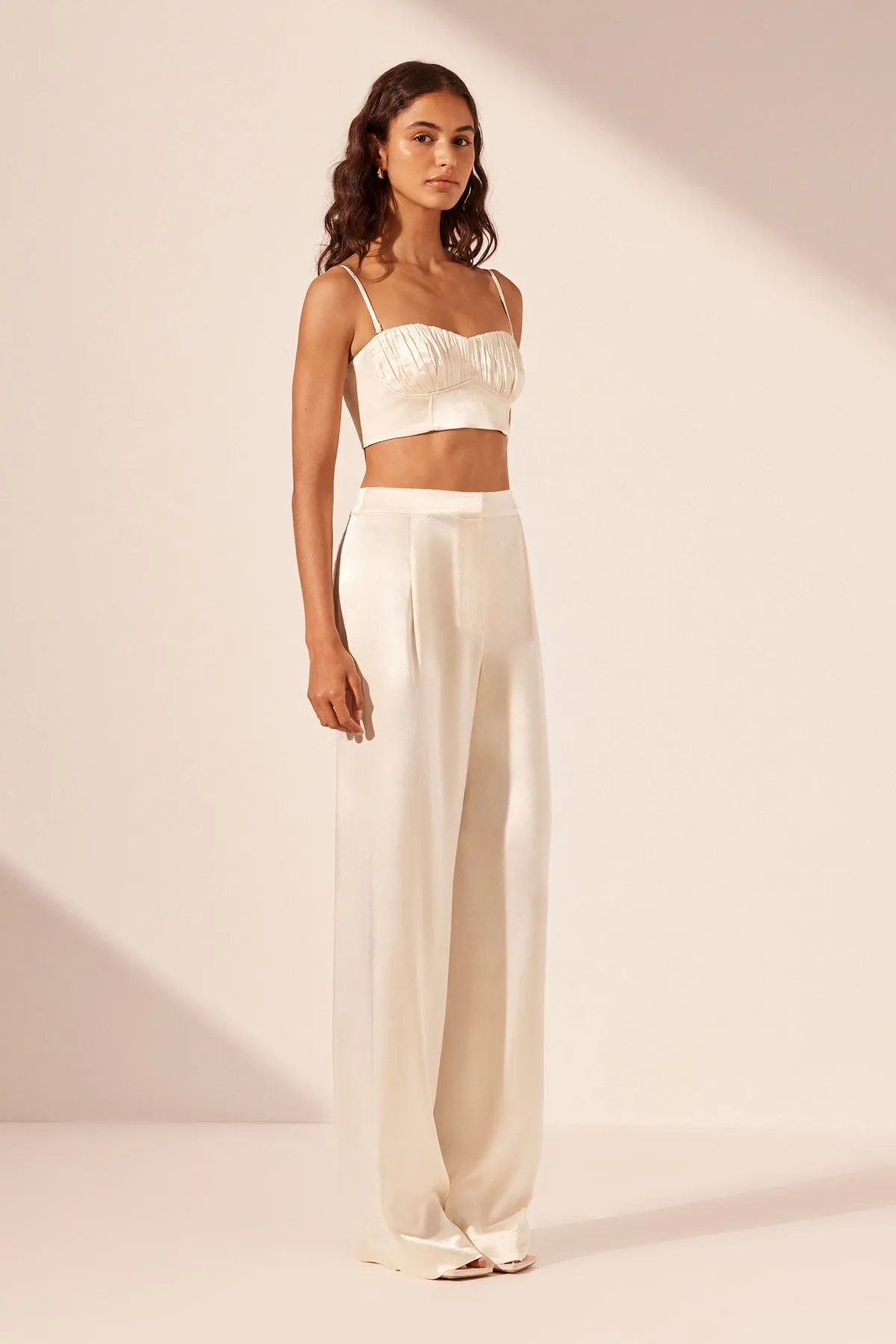 LA LUNE MID RISE STRAIGHT LEG PANT - CREAM sold by Shona Joy product image thumbnail 2