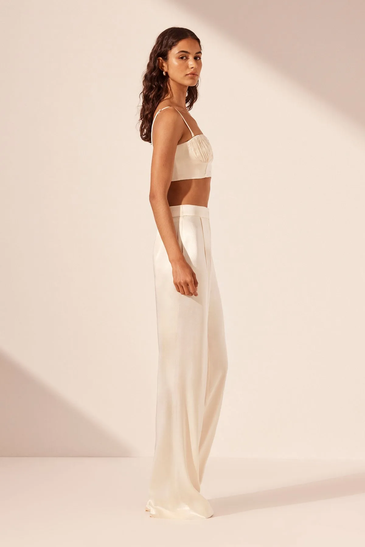 LA LUNE MID RISE STRAIGHT LEG PANT - CREAM sold by Shona Joy product image thumbnail 3