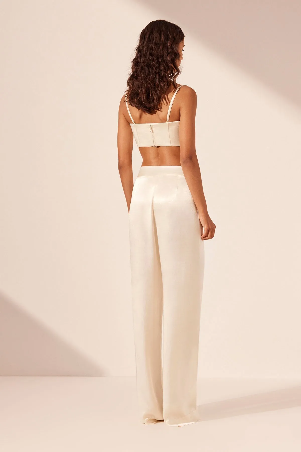 LA LUNE MID RISE STRAIGHT LEG PANT - CREAM sold by Shona Joy product image thumbnail 4