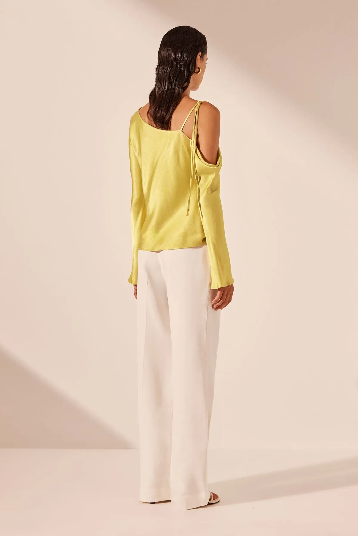 SOFIA ASYMMETRICAL LONG SLEEVE TOP - LIME sold by Shona Joy product image thumbnail 5