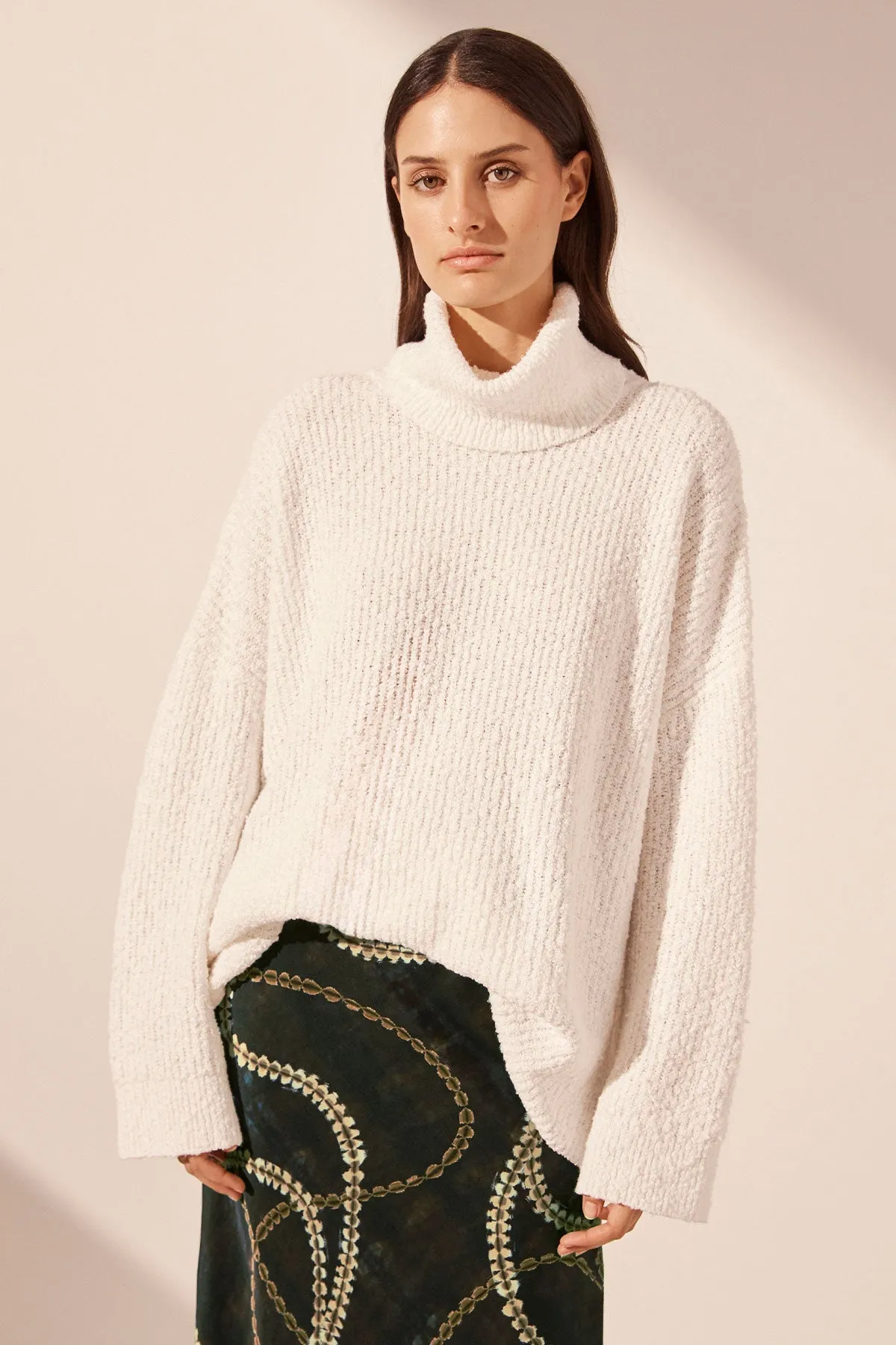 VAIANA ROLL NECK JUMPER - IVORY sold by Shona Joy product image thumbnail 2