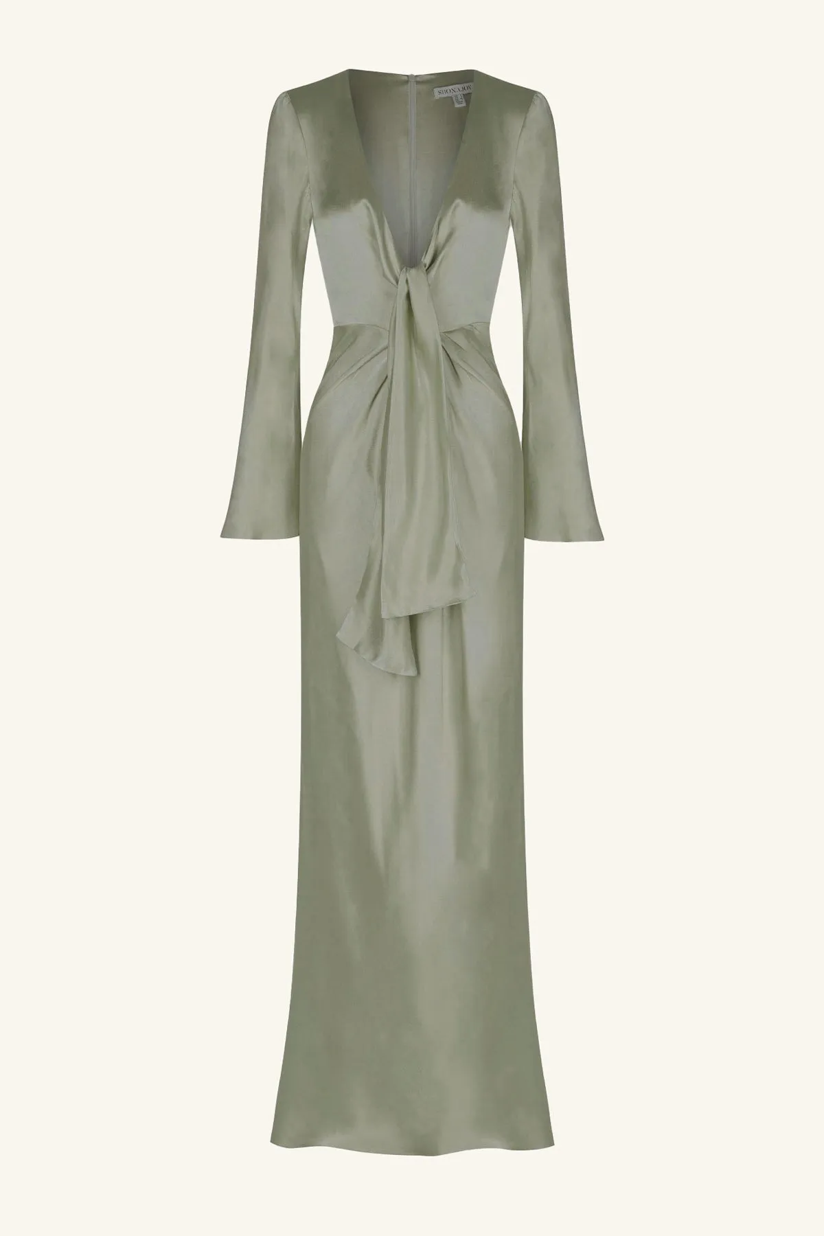 LA LUNE PLUNGED TIE FRONT MAXI DRESS - SAGE sold by Shona Joy product image thumbnail 5
