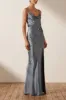 LA LUNE BIAS COWL MAXI DRESS - BLUE SMOKE sold by Shona Joy