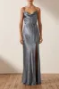 LA LUNE BIAS COWL MAXI DRESS - BLUE SMOKE sold by Shona Joy