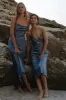 LA LUNE BIAS COWL MAXI DRESS - BLUE SMOKE sold by Shona Joy