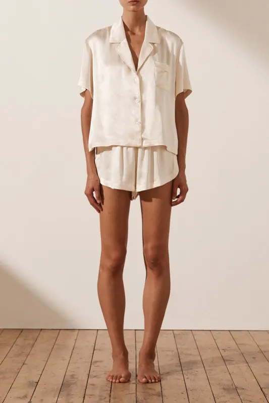 LA LUNE LOUNGE SHIRT SET - CREAM sold by Shona Joy