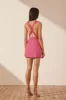 ISOLA PLUNGED CROSS BACK MINI DRESS - IBIS ROSE sold by Shona Joy