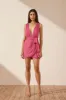 ISOLA PLUNGED CROSS BACK MINI DRESS - IBIS ROSE sold by Shona Joy