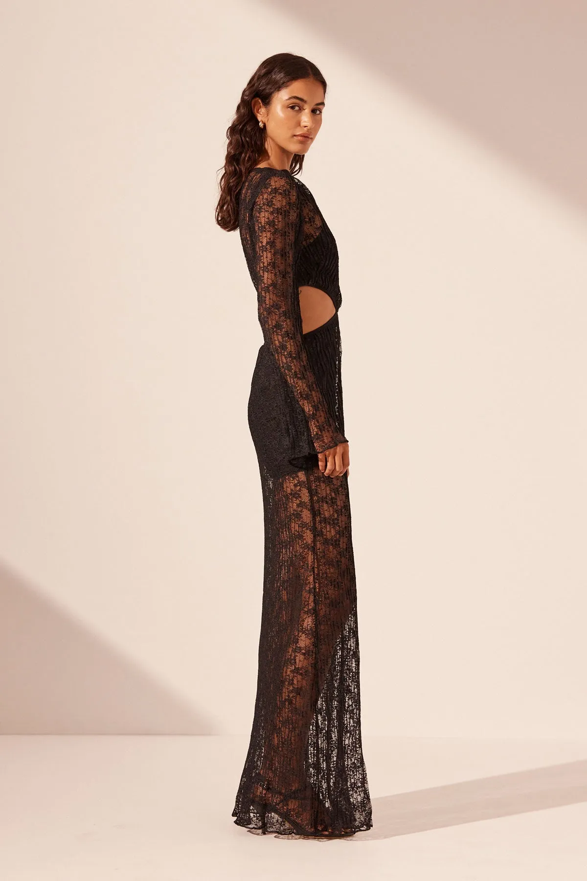SOL LACE CUT OUT MAXI DRESS - BLACK sold by Shona Joy product image thumbnail 3
