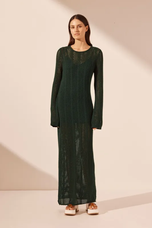 ARLO LONG SLEEVE MAXI DRESS - DEEP FOREST sold by Shona Joy