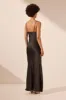 LETICIA SILK LACE SPLIT MAXI DRESS - BLACK sold by Shona Joy