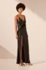 LETICIA SILK LACE SPLIT MAXI DRESS - BLACK sold by Shona Joy