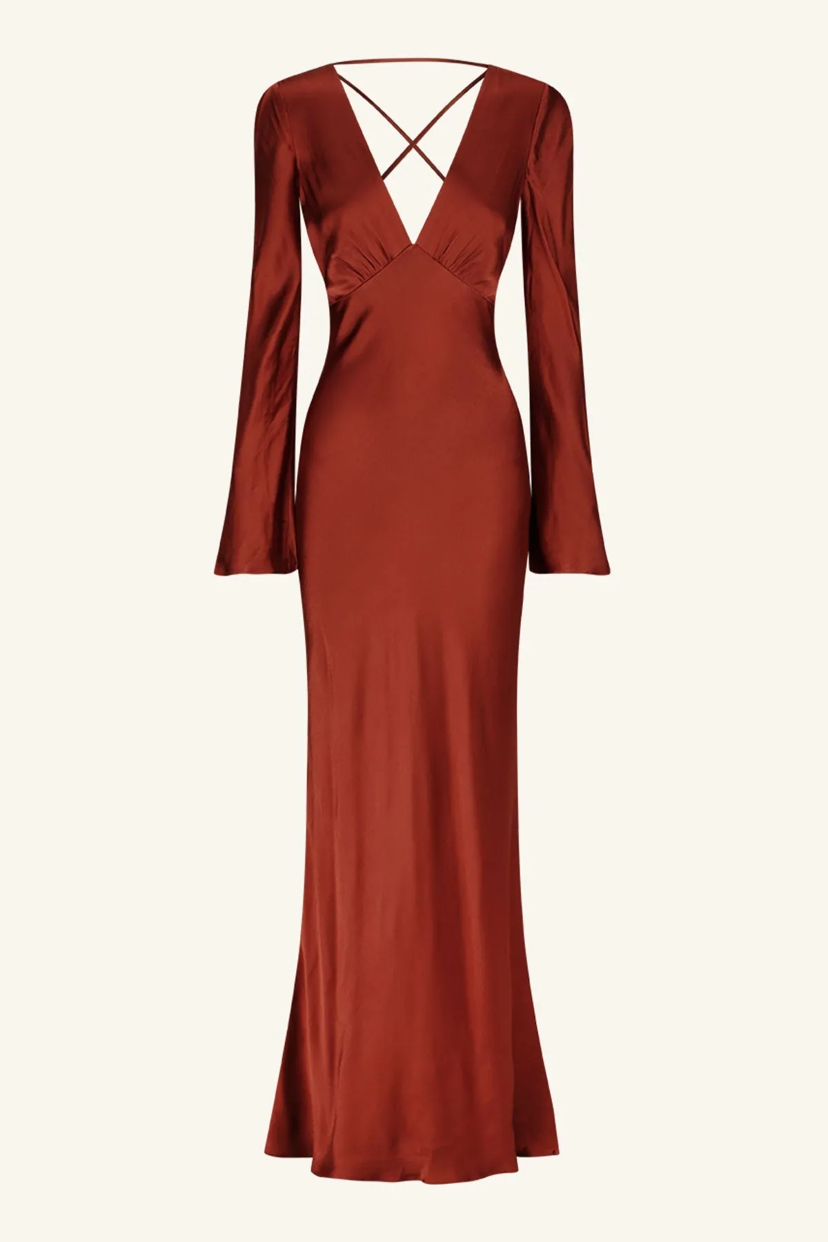 LINO OPEN BACK TIE MAXI DRESS - MAHOGANY sold by Shona Joy product image thumbnail 5